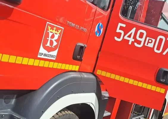 Strażacy z Kraszewic usunęli niebezpieczny konar nad budynkiem