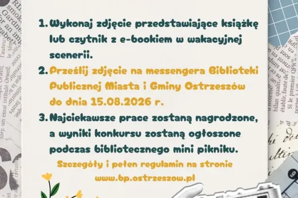 Konkurs fotograficzny „Zabierz książkę na wakacje” w Ostrzeszowie