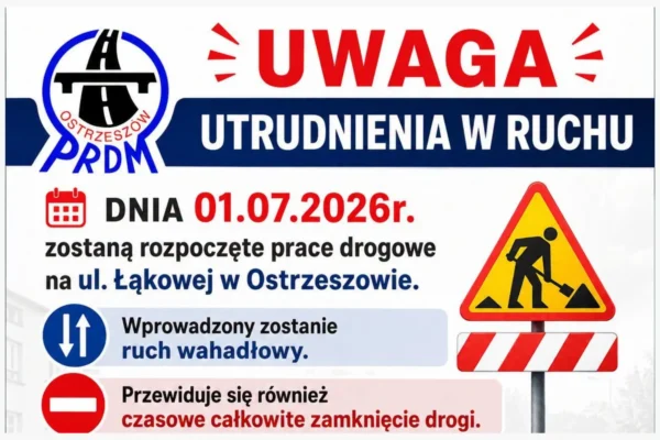 Utrudnienia w ruchu na ul. Łąkowej w Ostrzeszowie – zapowiedź wyścigu rowerowego