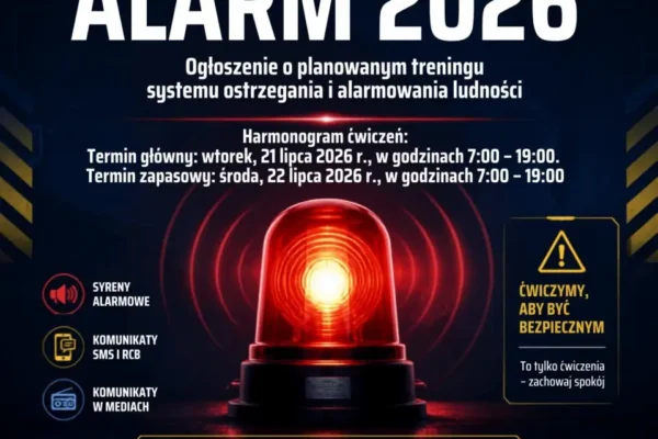 Ogólnopolskie ćwiczenia ALARM 2026 – 21 lipca zawyją syreny