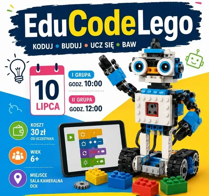 Wakacje z COOLturką 2026 w OCK – kodowanie i zabawa z Lego