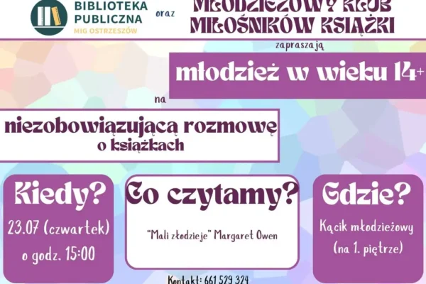 Lipcowe spotkanie Młodzieżowego Klubu Miłośników Książki w Ostrzeszowie