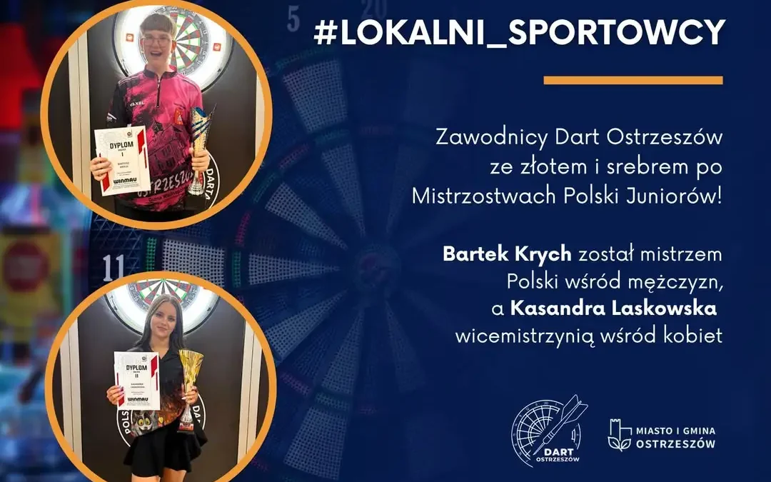 Dart Ostrzeszów: złoto i srebro na Mistrzostwach Polski Juniorów