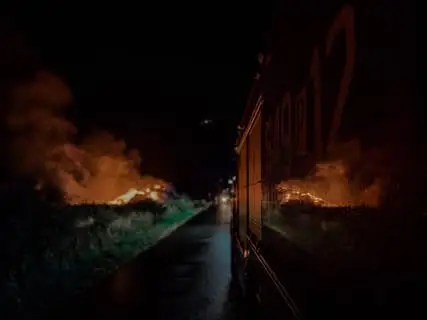 Pożar stogu w Godziętowach – strażacy walczyli z ogniem w nocy
