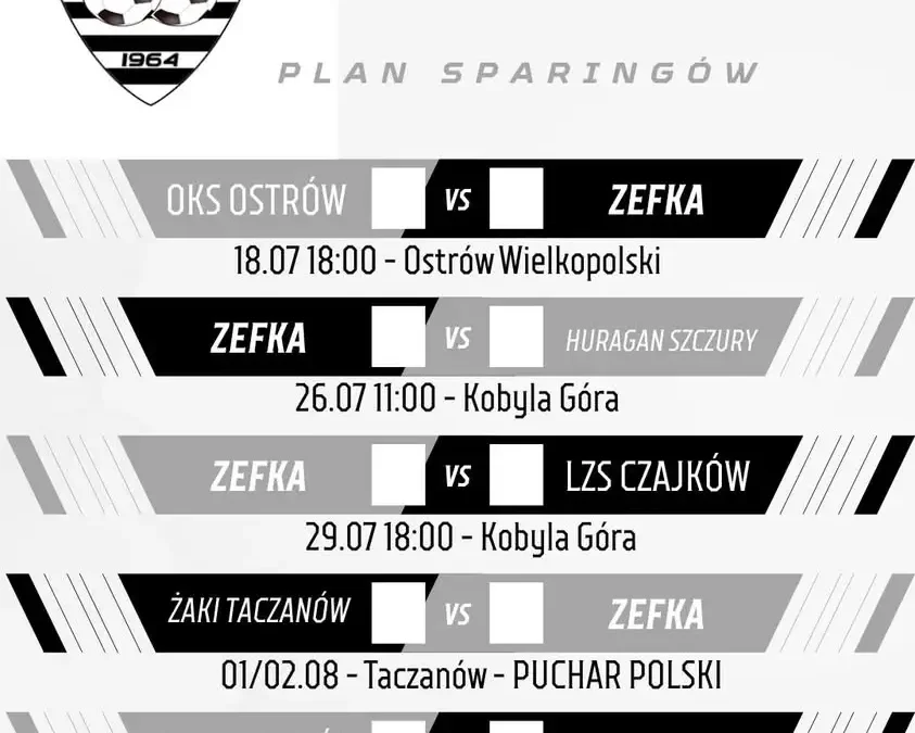 Zefka Kobyla Góra ogłasza plan sparingów przed sezonem w klasie A