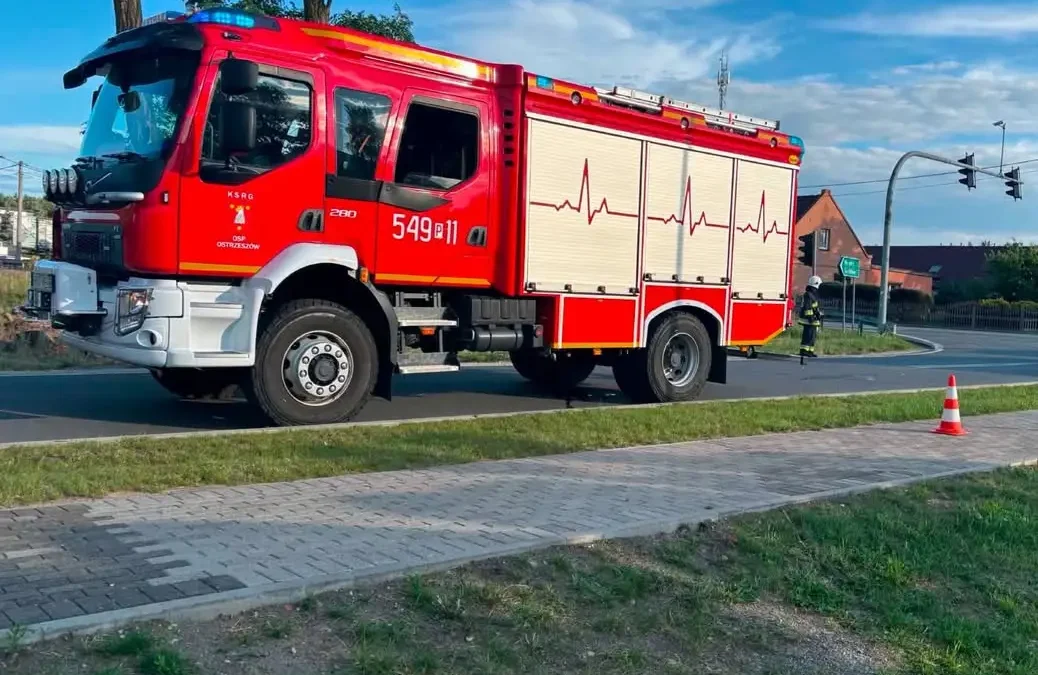 Iskrzący słup energetyczny w Niedźwiedziu – interwencja straży i pogotowia