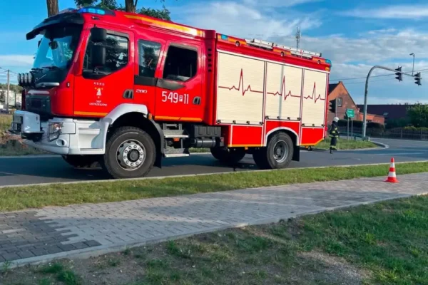 Iskrzący słup energetyczny w Niedźwiedziu – interwencja straży i pogotowia