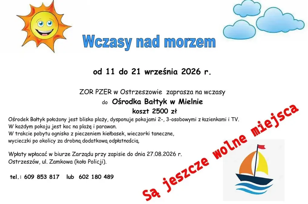 Wczasy nad morzem w Mielnie – oferta ZOR PZER w Ostrzeszowie