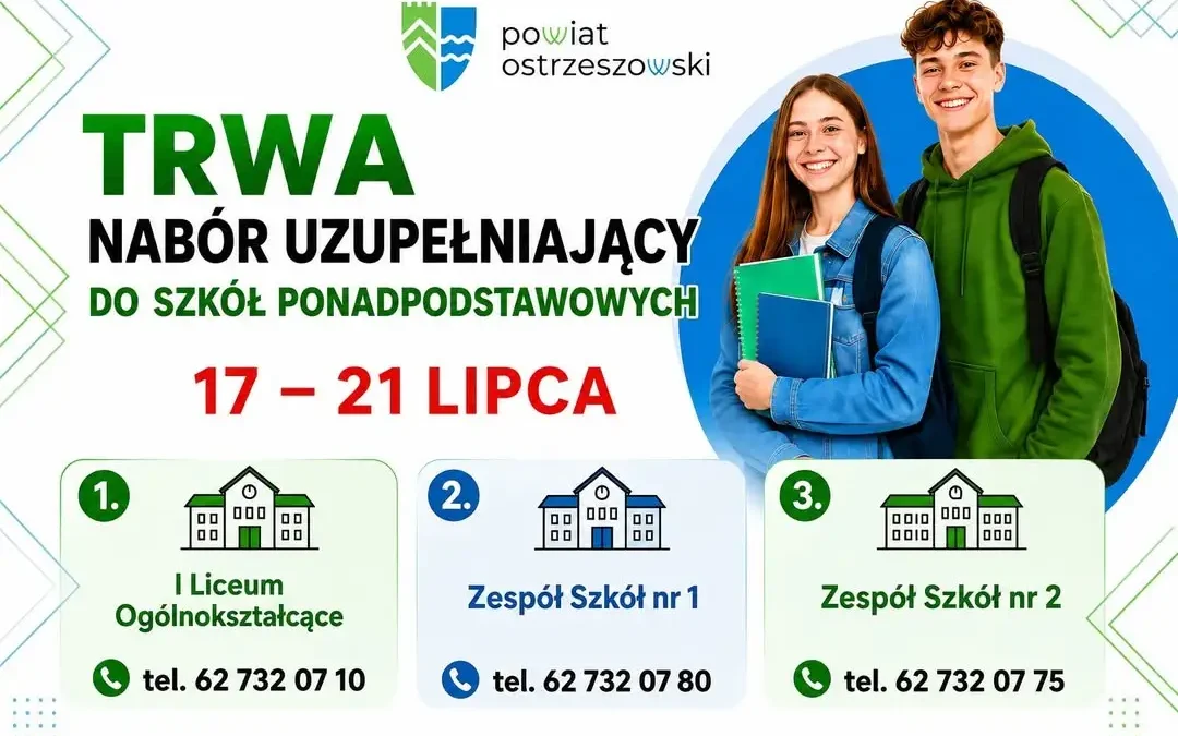 Trwa nabór uzupełniający do szkół ponadpodstawowych w powiecie ostrzeszowskim