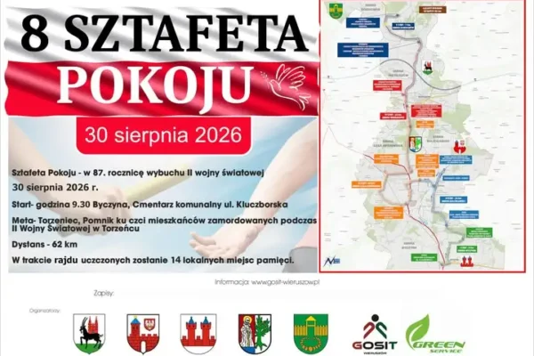 Ruszyły zapisy na Sztafetę Pokoju 2026 – 30 sierpnia wyruszy z Byczyny