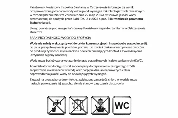 Pogorszenie jakości wody w Kaliszkowicach i Biskupicach – komunikaty i harmonogram dostaw