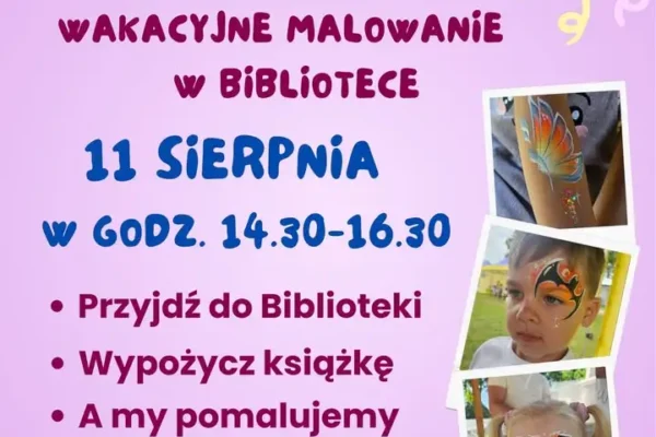 Wakacyjne malowanie buziek w bibliotece – przyjdź i wypożycz książkę