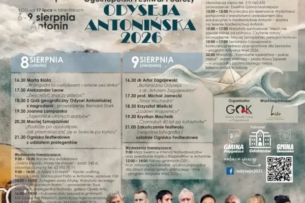 Odyseja Antonińska 2026: Festiwal podróżniczy w Antoninie już w sierpniu