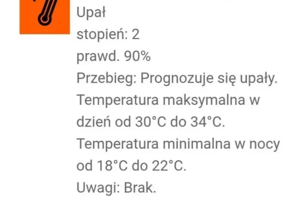 Ostrzeżenie IMGW: Upały drugiego stopnia od 3 do 6 sierpnia