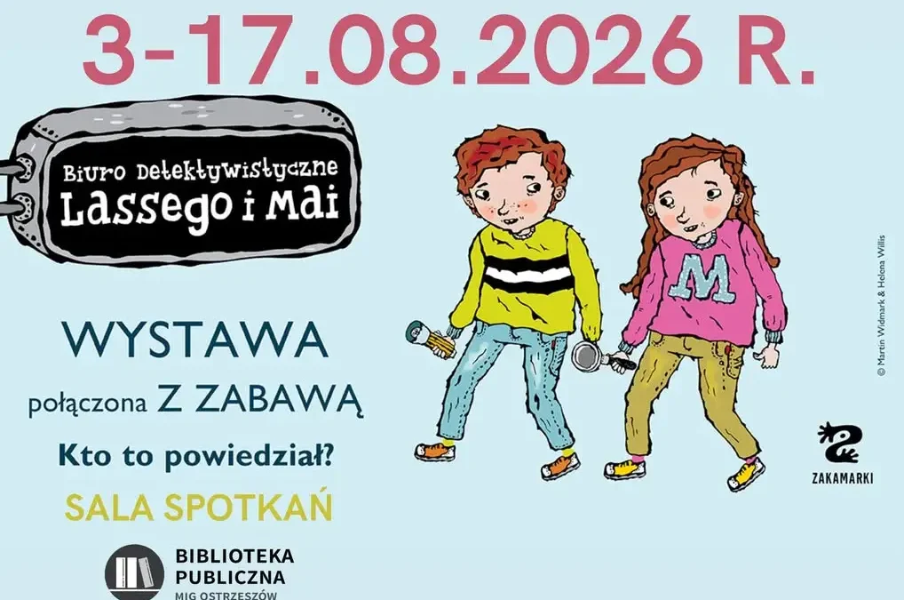 Wystawa detektywistyczna Lassego i Mai w bibliotece w Ostrzeszowie