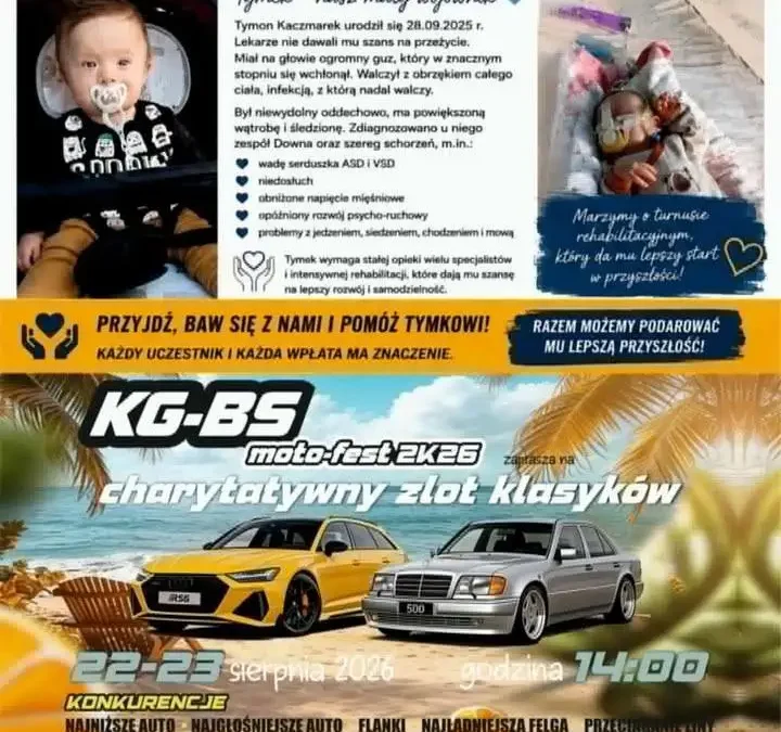Charytatywny Zlot Klasyków dla Tymka – 22–23 sierpnia w Gminie