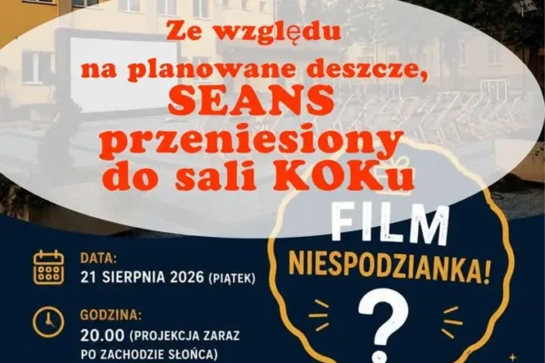 Kino plenerowe w Kobylej Górze przeniesione do budynku KOK