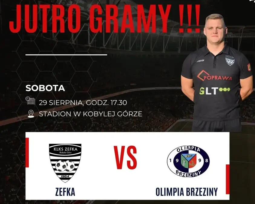 Mecz z Olimpią Brzeziny w Kobylej Górze przesunięty na 17:30