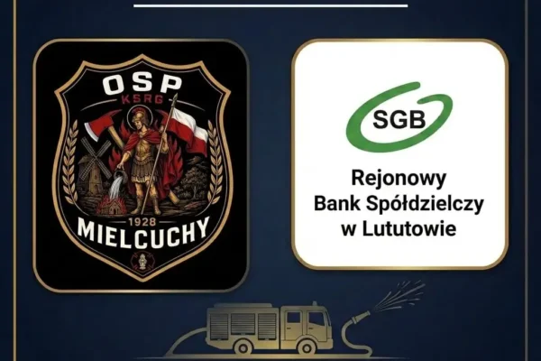 OSP Mielcuchy dziękuje bankowi za wsparcie finansowe
