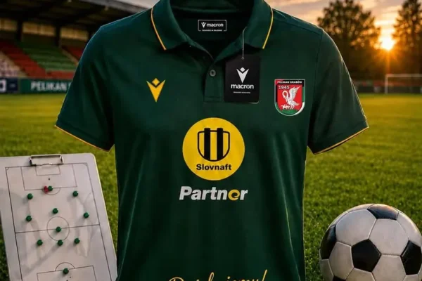Kadra trenerska Pelikana Grabów w nowych koszulkach polo od Slovnaft Partner