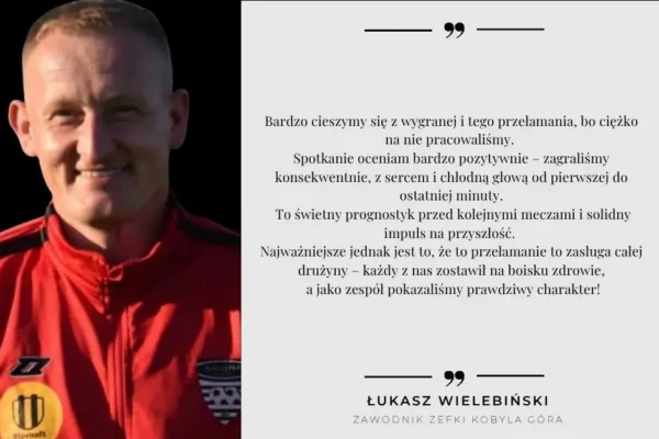 Pierwsze trzy punkty Zefki w sezonie! Trener Wielebiński komentuje przełamanie