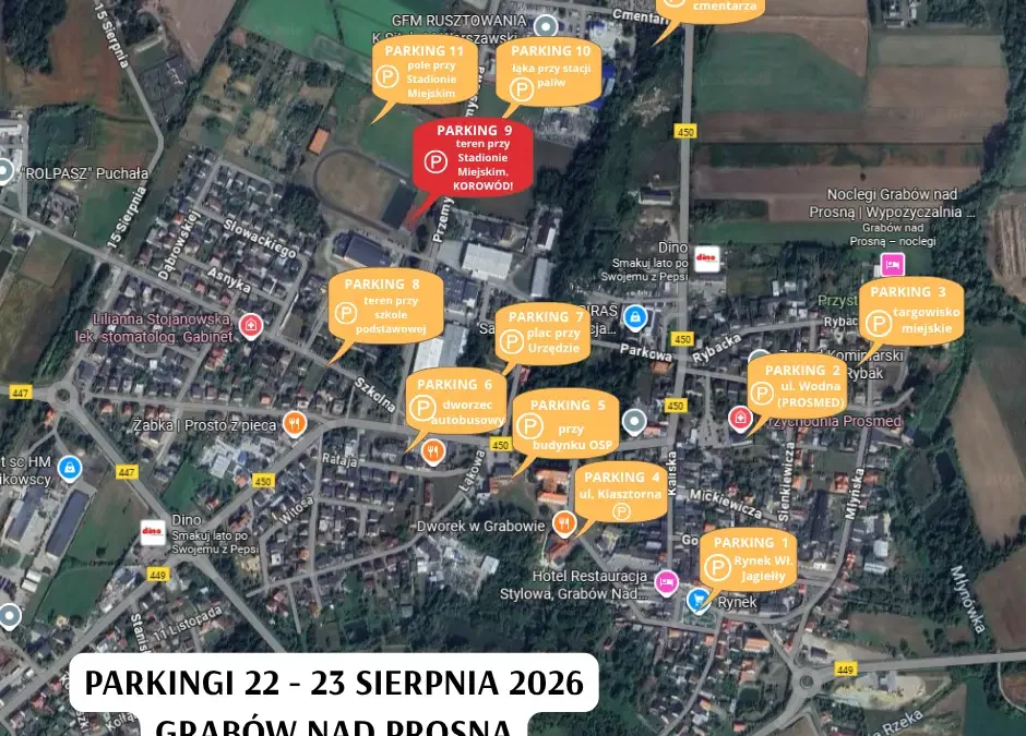 Dni Grabowa nad Prosną 2026: Poznaj wyznaczone parkingi na dożynki