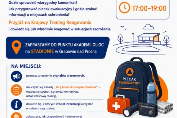Krajowy Trening Reagowania w Grabowie nad Prosną – 22 sierpnia naucz się, jak działać w sytuacji zagrożenia