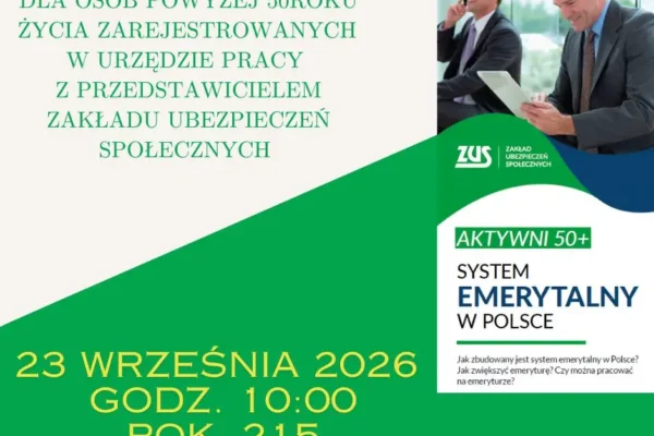 Spotkanie informacyjne dla osób 50+ w Ostrzeszowie – jak świadomie przygotować się do emerytury?