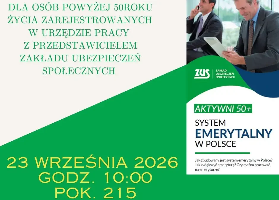 Spotkanie informacyjne dla osób 50+ w Ostrzeszowie – jak świadomie przygotować się do emerytury?