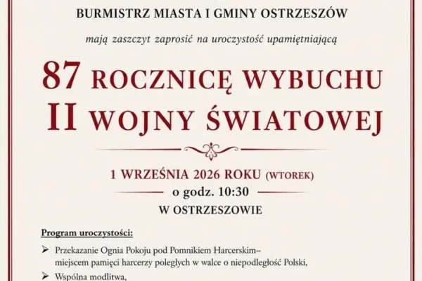 Ostrzeszów uczci 87. rocznicę wybuchu II wojny światowej