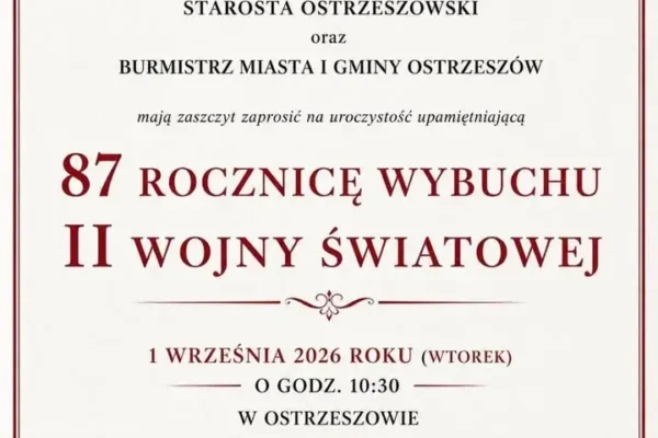 Ostrzeszów uczci 87. rocznicę wybuchu II wojny światowej