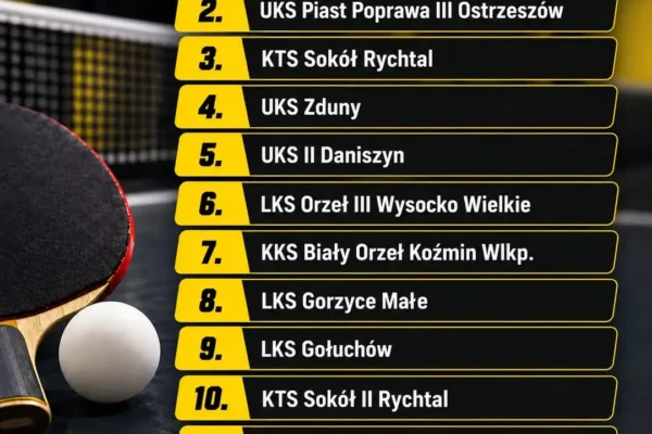 IV liga tenisa stołowego: znamy rywali. Pierwszy mecz 27 września