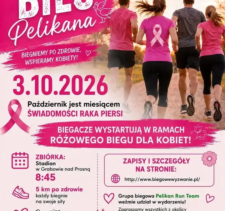 Różowy Bieg dla Kobiet w Grabowie nad Prosną – Pelikan Run Team zaprasza 3 października
