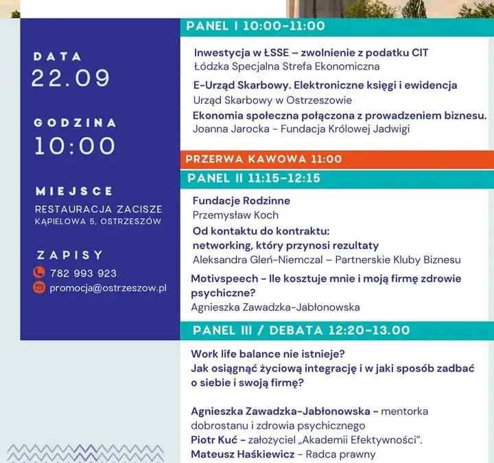 Forum Przedsiębiorców w Ostrzeszowie – wiedza, networking i work-life balance
