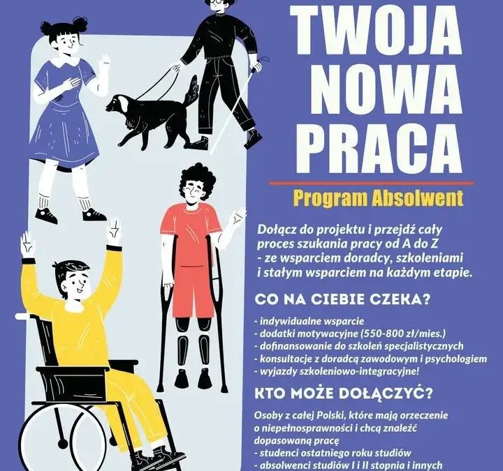 „Twoja Nowa Praca” – nowy projekt wsparcia zawodowego dla osób z niepełnosprawnościami