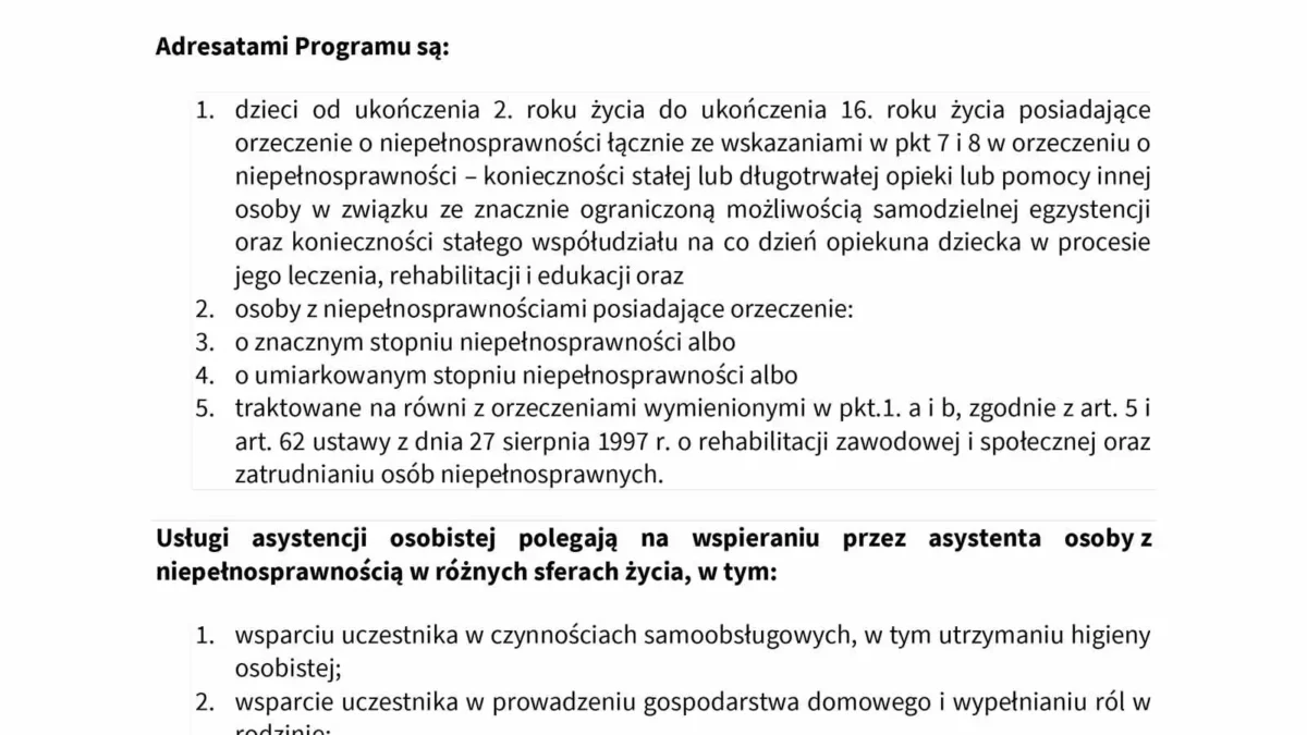 Mikstat: Rusza nabór do programu „Asystent osobisty osoby z niepełnosprawnością” – edycja 2027