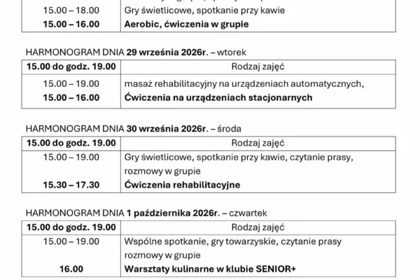 Klub Senior+ w Mikstacie zaprasza na zajęcia w nowym tygodniu