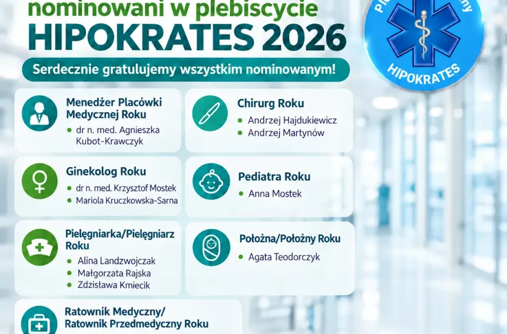 Pracownicy Ostrzeszowskiego Centrum Zdrowia nominowani w plebiscycie Hipokrates 2026
