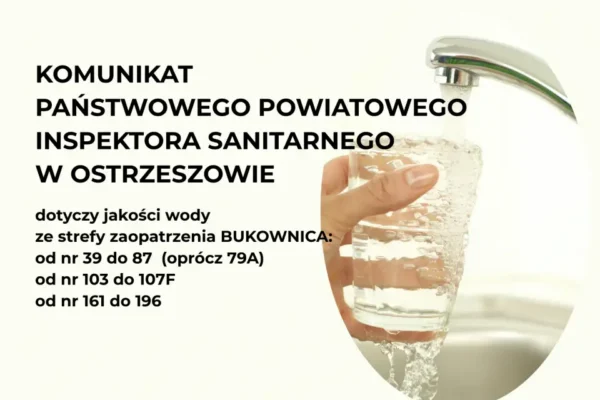 Woda w strefie Bukownica znów zdatna do picia. Sanepid wydał komunikat