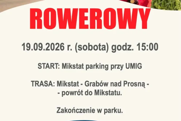 Rajd Rowerowy w Mikstacie – 19 września 2026