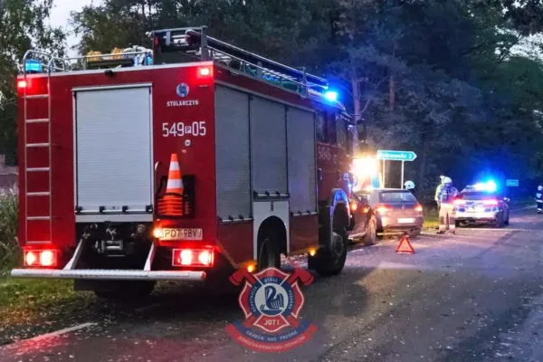 Wypadek w Kopciu. Dwa auta osobowe, akcja strażaków z Ostrzeszowa i Grabowa nad Prosną