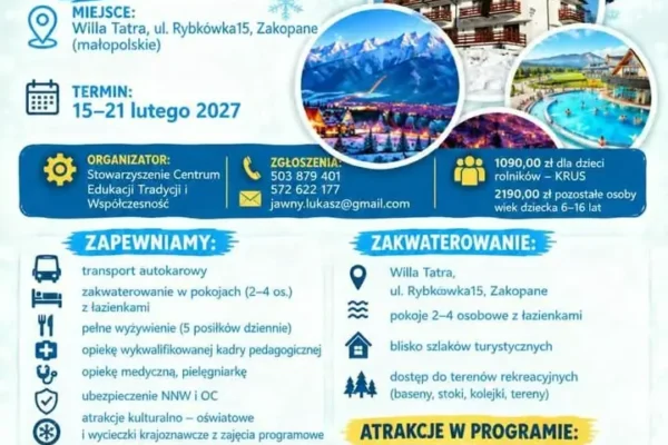 Kolonie i zimowiska dla dzieci rolników z dofinansowaniem KRUS – zapisy trwają