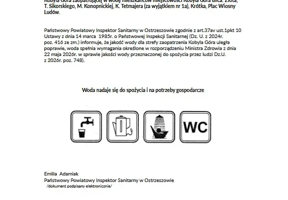 Woda w Kobylej Górze znów zdatna do picia – sanepid wydał komunikat