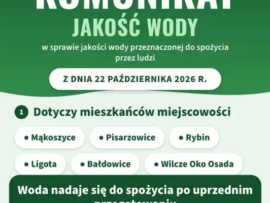 Woda w kilku miejscowościach gminy Kobyla Góra wymaga przegotowania