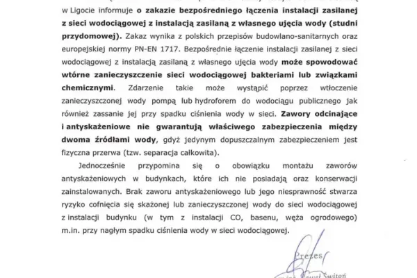 Zakaz łączenia studni z siecią wodociągową — ważny komunikat dla mieszkańców gminy Kobyla Góra