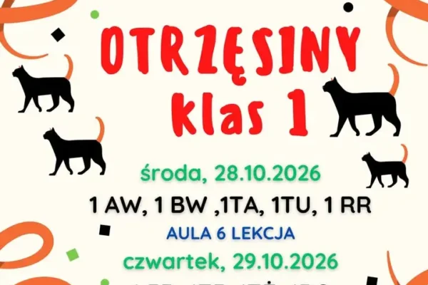 Otrzęsiny klas pierwszych w ZS nr 1 w Ostrzeszowie – sprawdzian wiedzy i symboliczne przyjęcie do społeczności