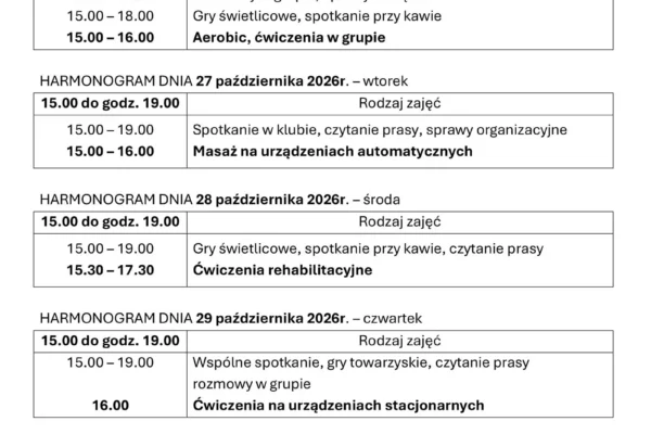 Klub Senior+ w Mikstacie zaprasza na ostatni tydzień października