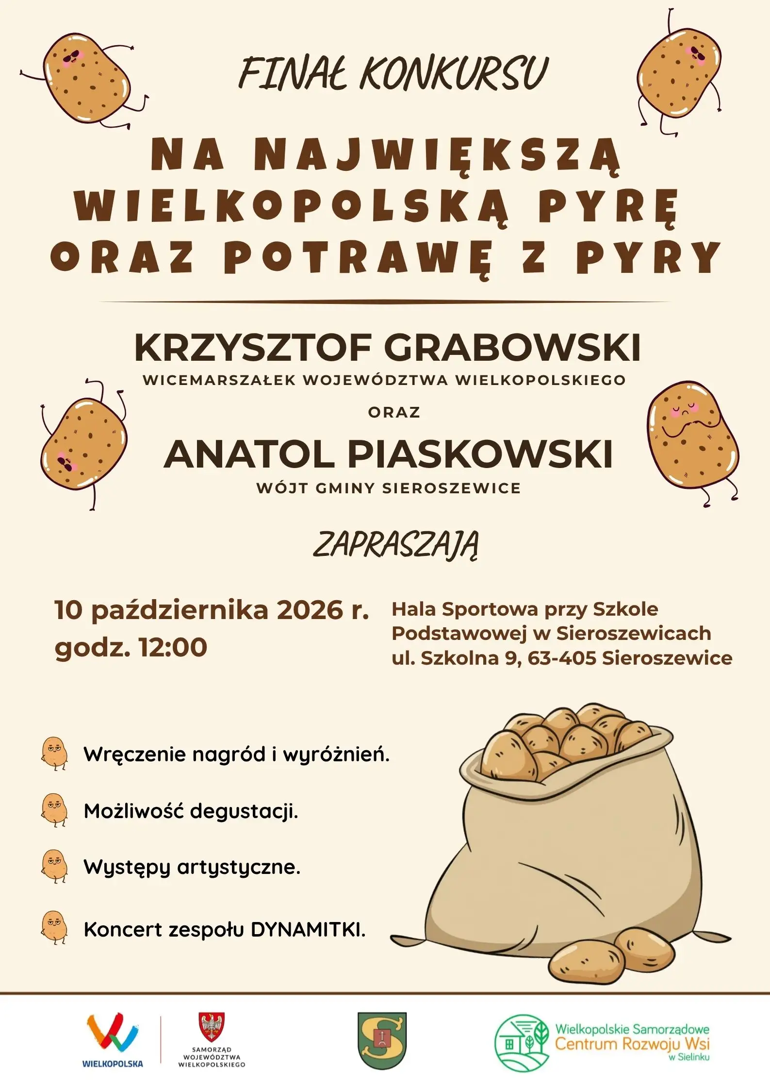Plakat finału konkursu na największą wielkopolską pyrę w Sieroszewicach